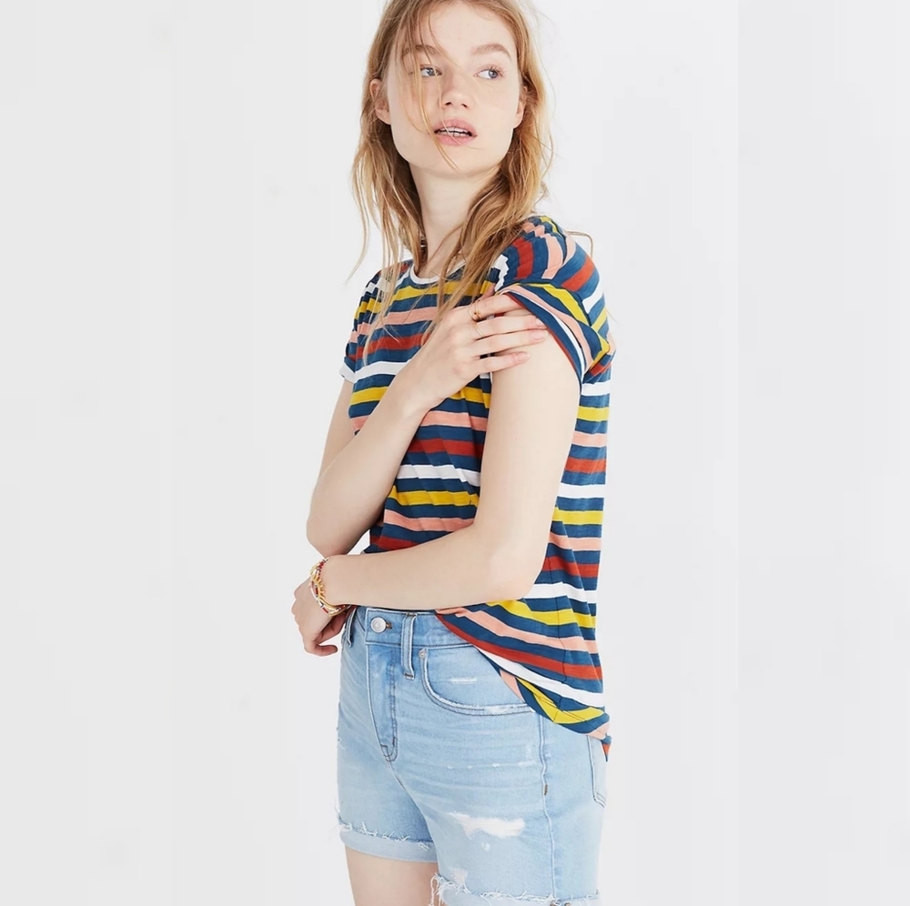 Madewell Whisper Cotton Tee Lennie Stripe XS